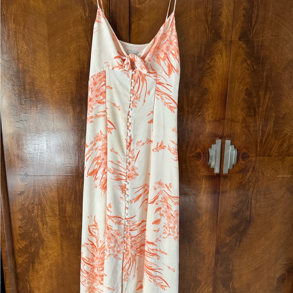 Joie Cream and Orange Midi Dress
